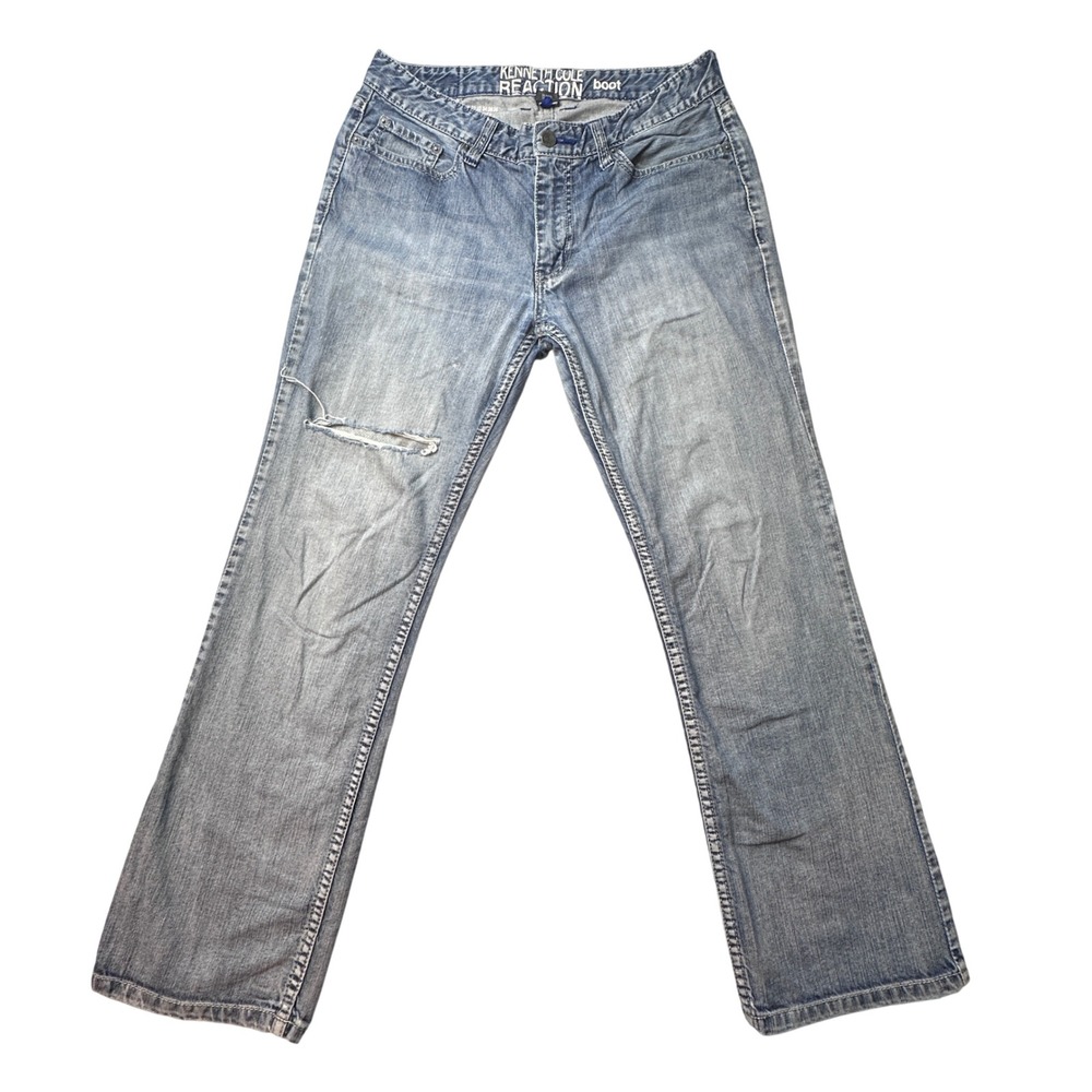 Kenneth Cole Reaction Jeans Mens 31x30 (31x27) Blue Bootcut Light Wash Denim